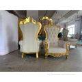 Venta al por mayor Evento del hotel Gold Wooden Cheap Throne Sillas